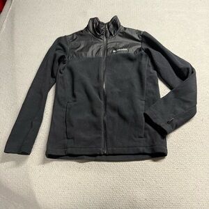Columbia Kids Black Fleece & Puffer mixed media full zip Jacket Large 14/16